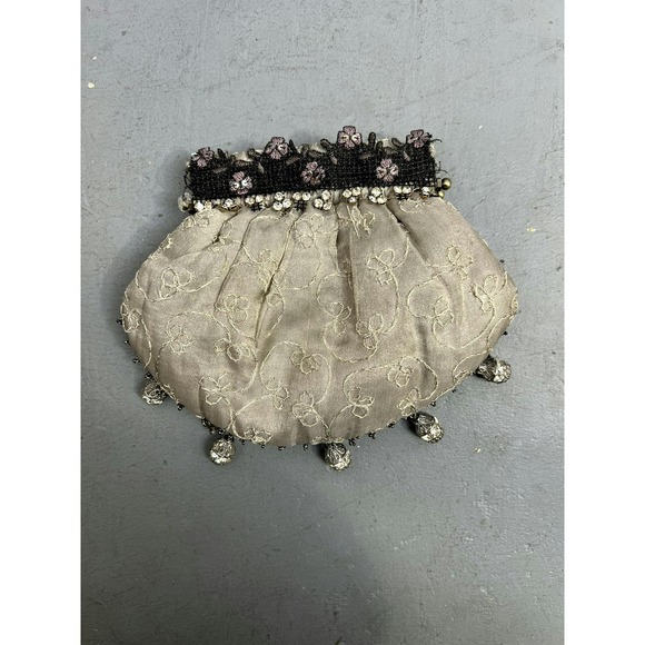 Mary Frances Tan Embroidered Beaded Clutch - Picture 2 of 5